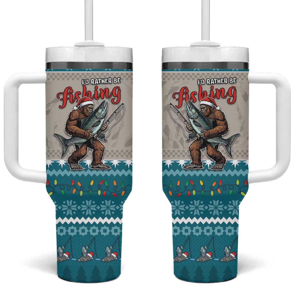 Bigfoot Fishing Christmas Tumbler With Handle Funny Style - Wonder Print Shop