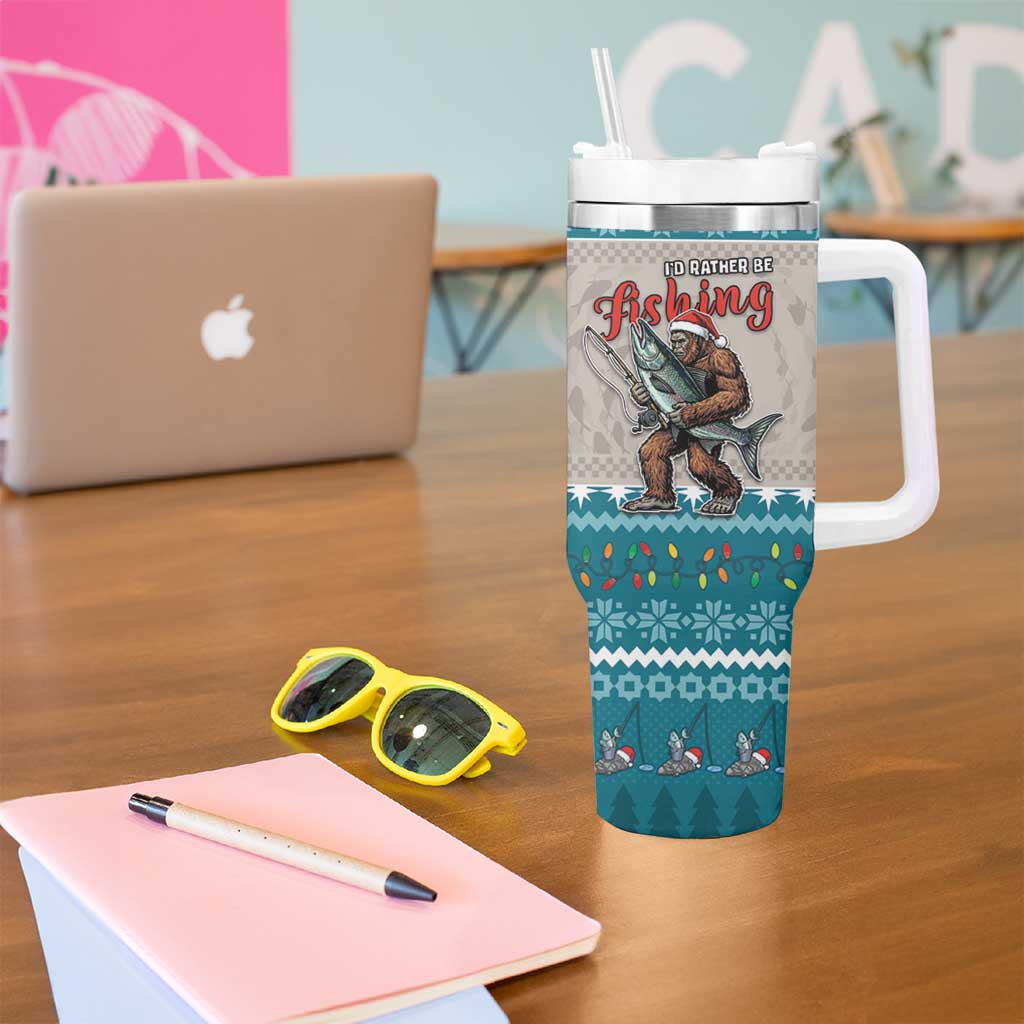 Bigfoot Fishing Christmas Tumbler With Handle Funny Style - Wonder Print Shop