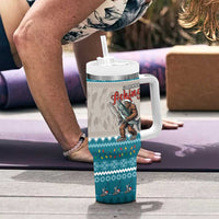 Bigfoot Fishing Christmas Tumbler With Handle Funny Style - Wonder Print Shop