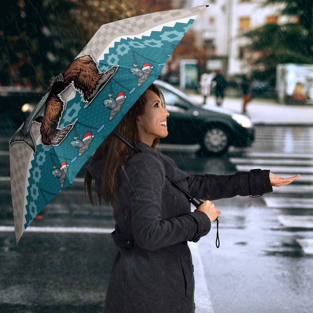 Bigfoot Fishing Christmas Umbrella Funny Style - Wonder Print Shop