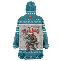 Bigfoot Fishing Christmas Wearable Blanket Hoodie Funny Style - Wonder Print Shop