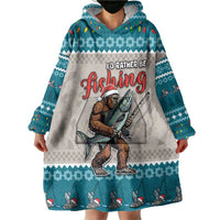 Bigfoot Fishing Christmas Wearable Blanket Hoodie Funny Style - Wonder Print Shop