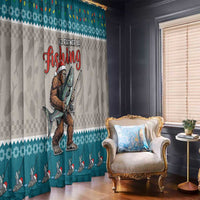 Bigfoot Fishing Christmas Window Curtain Funny Style - Wonder Print Shop