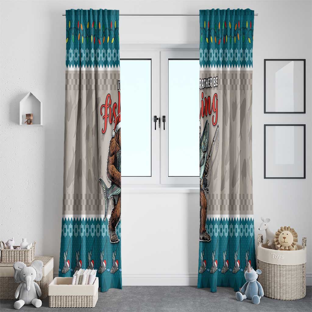 Bigfoot Fishing Christmas Window Curtain Funny Style - Wonder Print Shop