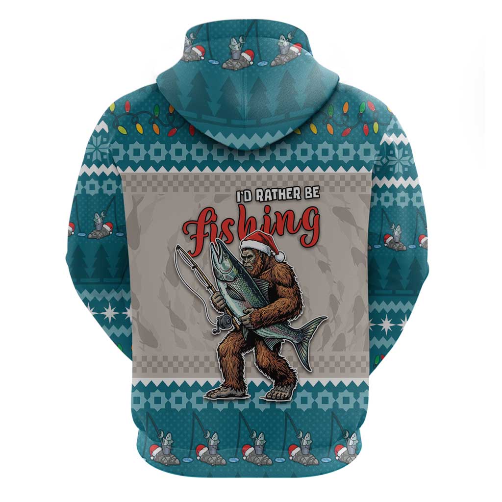 Bigfoot Fishing Christmas Zip Hoodie Funny Style - Wonder Print Shop