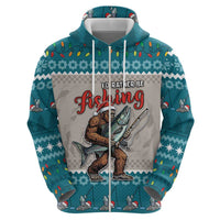 Bigfoot Fishing Christmas Zip Hoodie Funny Style - Wonder Print Shop