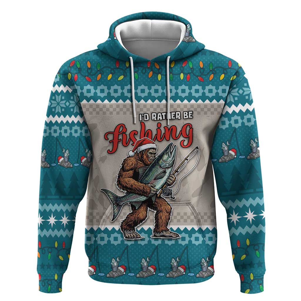 Bigfoot Fishing Christmas Zip Hoodie Funny Style - Wonder Print Shop