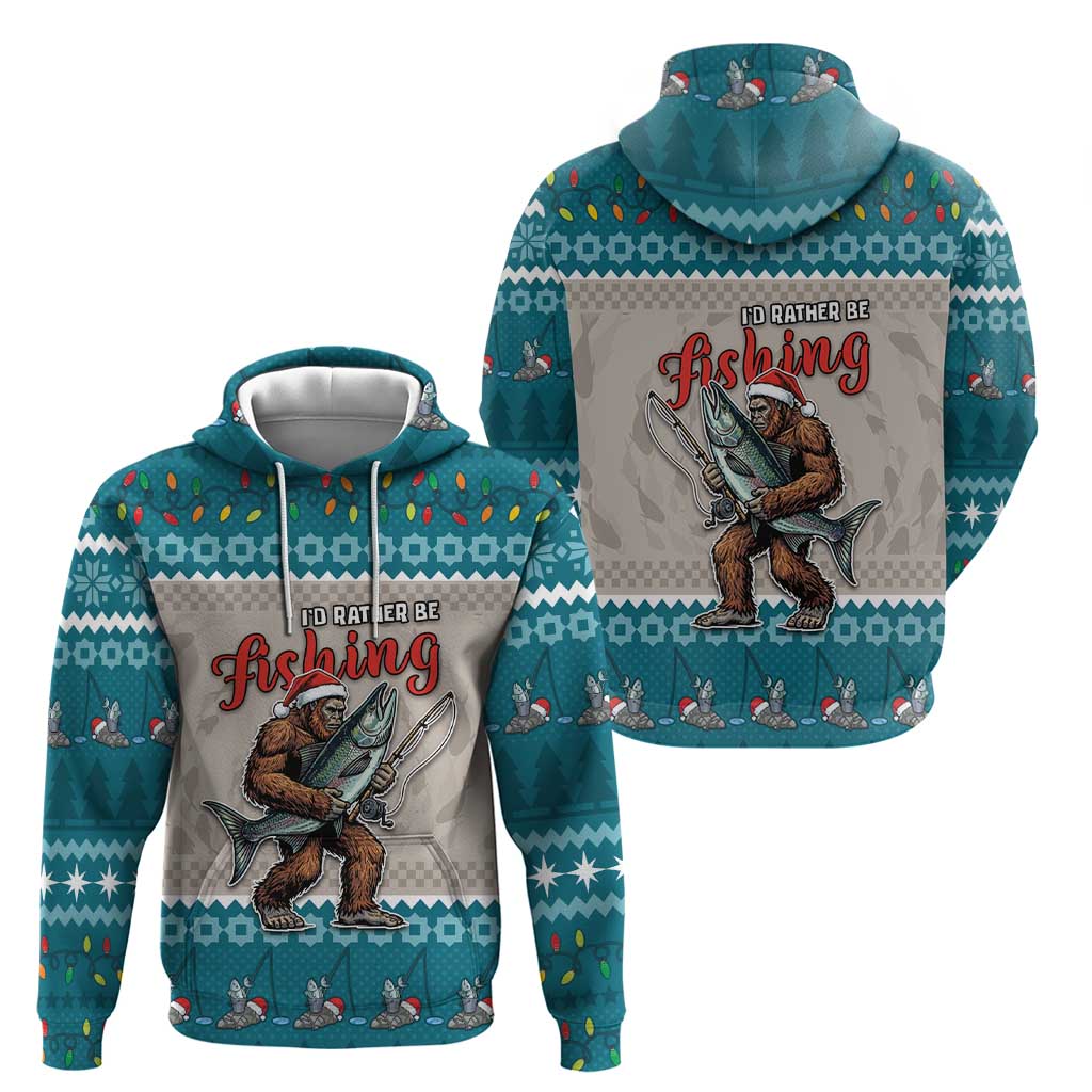 Bigfoot Fishing Christmas Zip Hoodie Funny Style - Wonder Print Shop