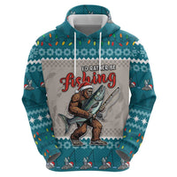 Bigfoot Fishing Christmas Zip Hoodie Funny Style - Wonder Print Shop
