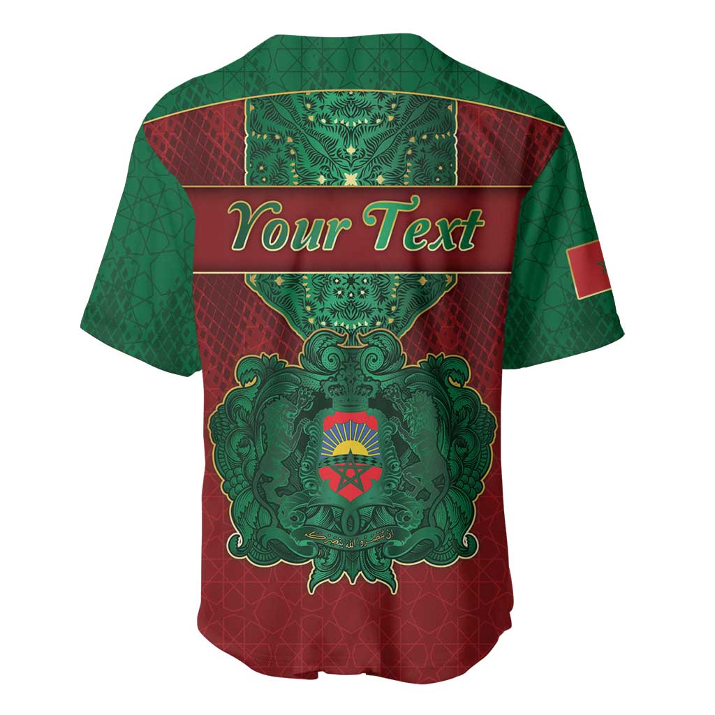 Personalized Morocco Baseball Jersey Royal Lion Islam Patterns - Wonder Print Shop