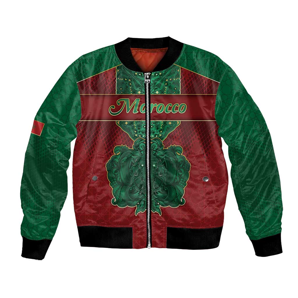 Personalized Morocco Bomber Jacket Royal Lion Islam Patterns - Wonder Print Shop