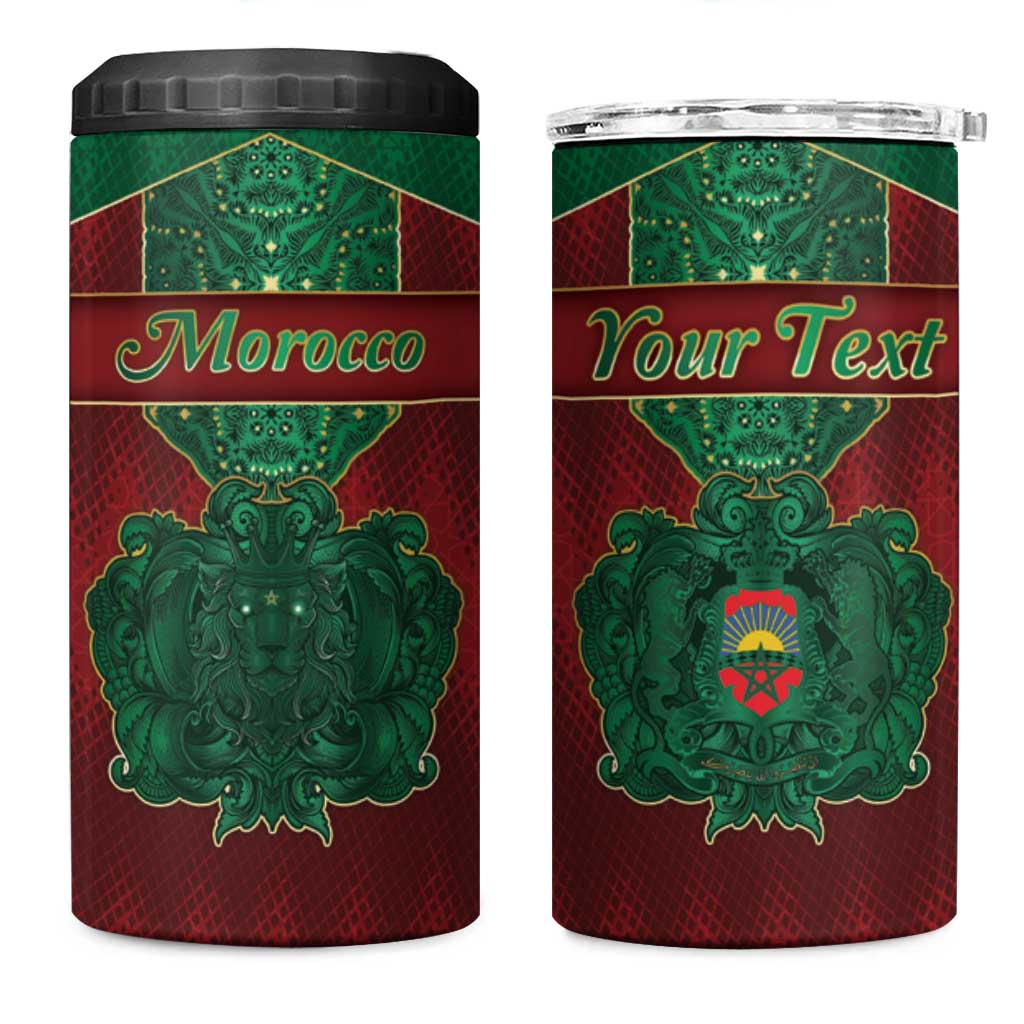 Personalized Morocco 4 in 1 Can Cooler Tumbler Royal Lion Islam Patterns - Wonder Print Shop