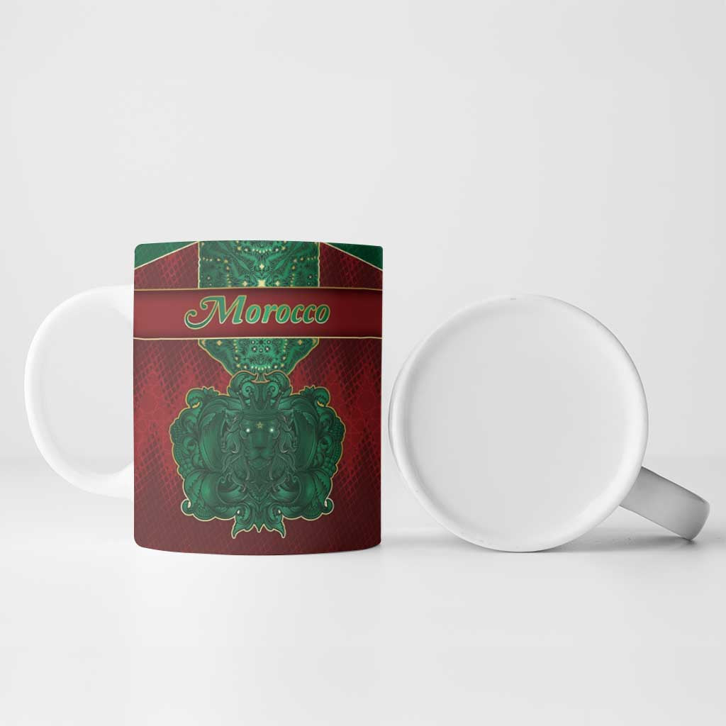 Personalized Morocco Ceramic Mug Royal Lion Islam Patterns - Wonder Print Shop