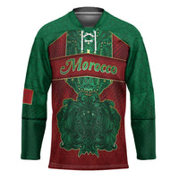 Personalized Morocco Hockey Jersey Royal Lion Islam Patterns - Wonder Print Shop
