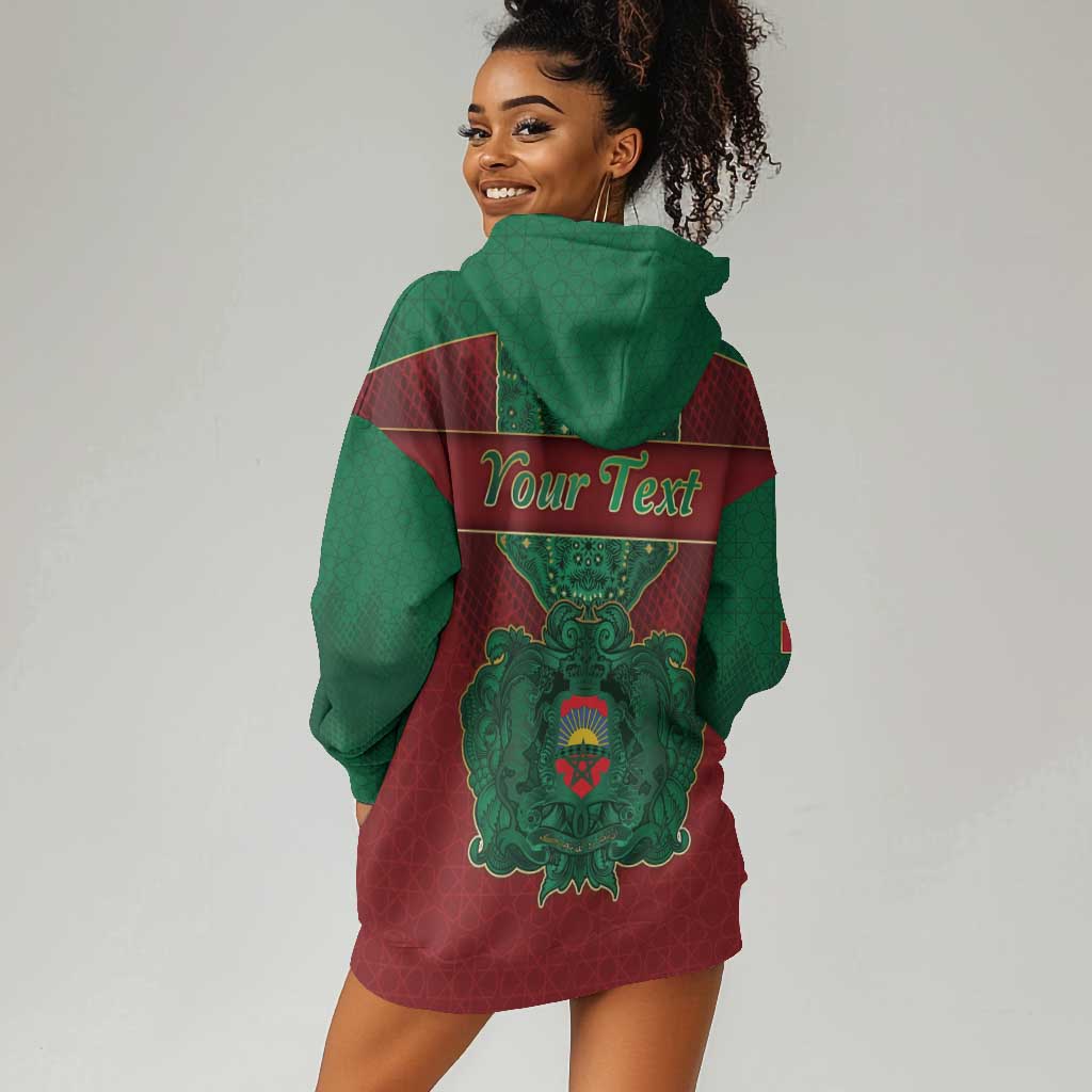 Personalized Morocco Hoodie Dress Royal Lion Islam Patterns - Wonder Print Shop