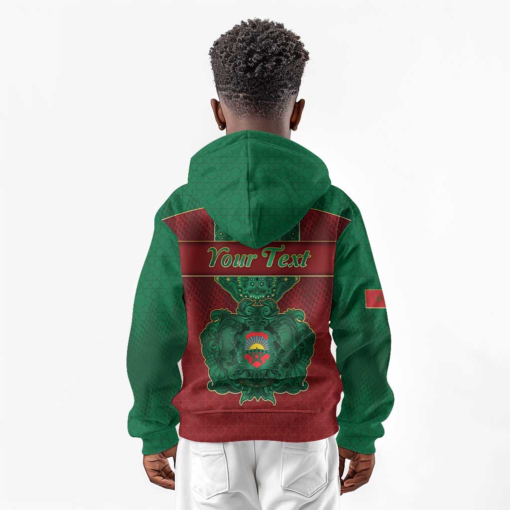 Personalized Morocco Kid Hoodie Royal Lion Islam Patterns - Wonder Print Shop