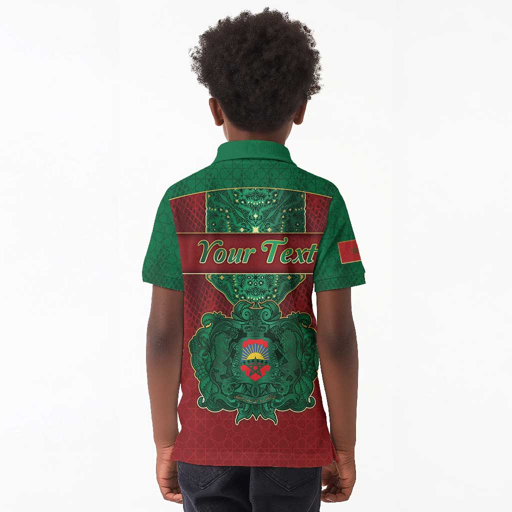 Personalized Morocco Kid Polo Shirt Royal Lion Islam Patterns - Wonder Print Shop