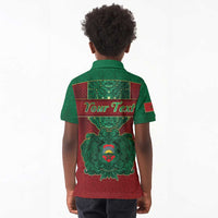 Personalized Morocco Kid Polo Shirt Royal Lion Islam Patterns - Wonder Print Shop
