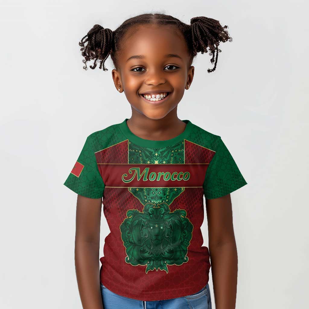 Personalized Morocco Kid T shirt Royal Lion Islam Patterns - Wonder Print Shop