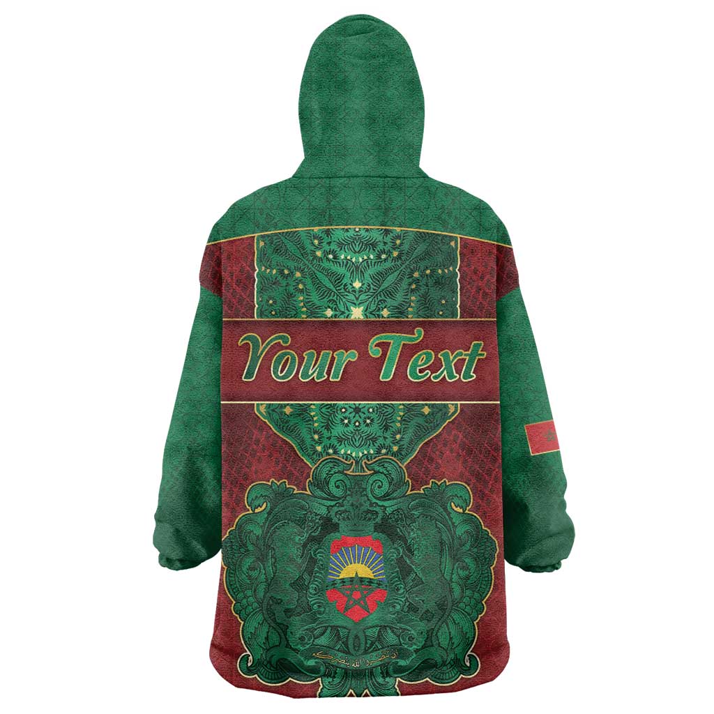 Personalized Morocco Kid Wearable Blanket Hoodie Royal Lion Islam Patterns - Wonder Print Shop