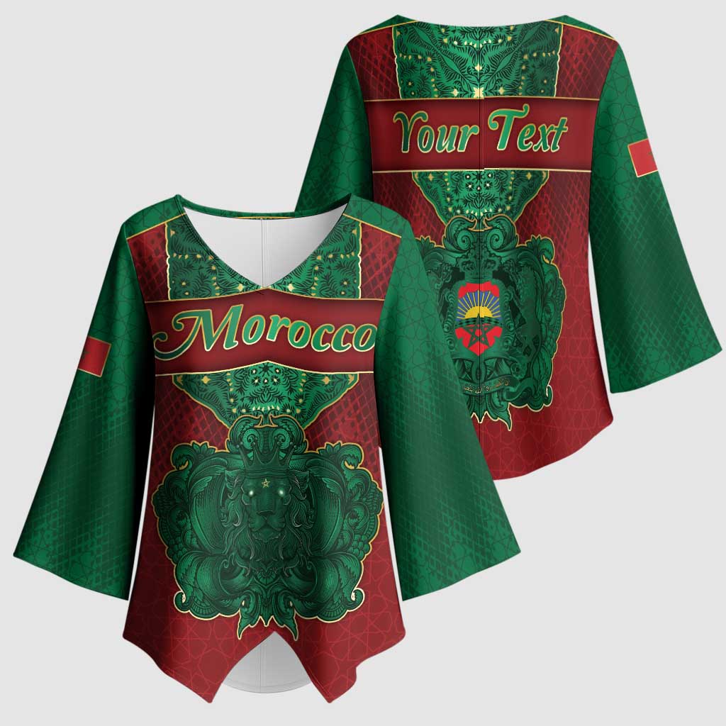 Personalized Morocco Kimono Sleeve Blouse Royal Lion Islam Patterns - Wonder Print Shop