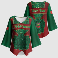 Personalized Morocco Kimono Sleeve Blouse Royal Lion Islam Patterns - Wonder Print Shop