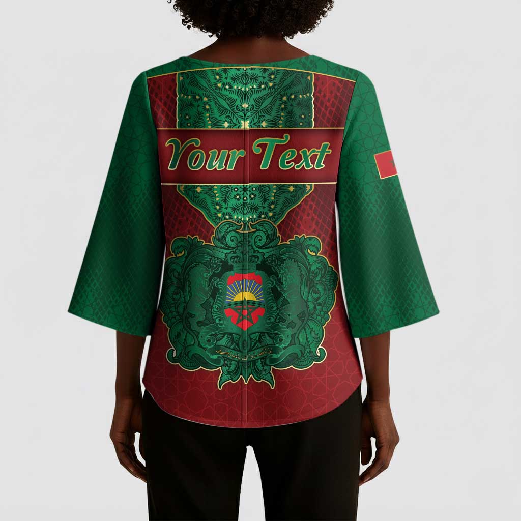 Personalized Morocco Kimono Sleeve Blouse Royal Lion Islam Patterns - Wonder Print Shop