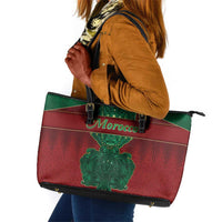 Morocco Leather Tote Bag Royal Lion Islam Patterns - Wonder Print Shop