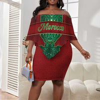 Personalized Morocco Off Shoulder Short Dress Royal Lion Islam Patterns - Wonder Print Shop
