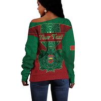 Personalized Morocco Off Shoulder Sweater Royal Lion Islam Patterns - Wonder Print Shop