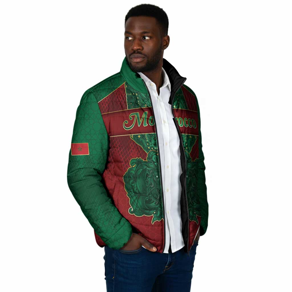 Personalized Morocco Padded Jacket Royal Lion Islam Patterns - Wonder Print Shop