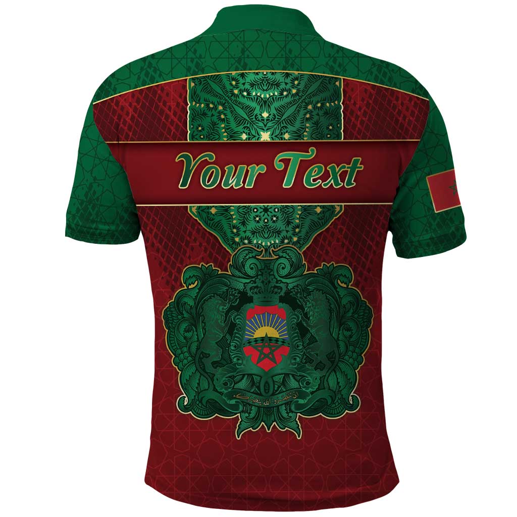 Personalized Morocco Polo Shirt Royal Lion Islam Patterns - Wonder Print Shop