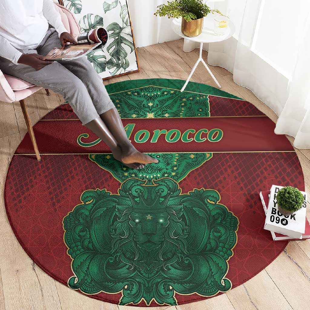 Morocco Round Carpet Royal Lion Islam Patterns - Wonder Print Shop