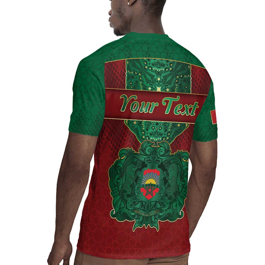 Personalized Morocco Rugby Jersey Royal Lion Islam Patterns - Wonder Print Shop