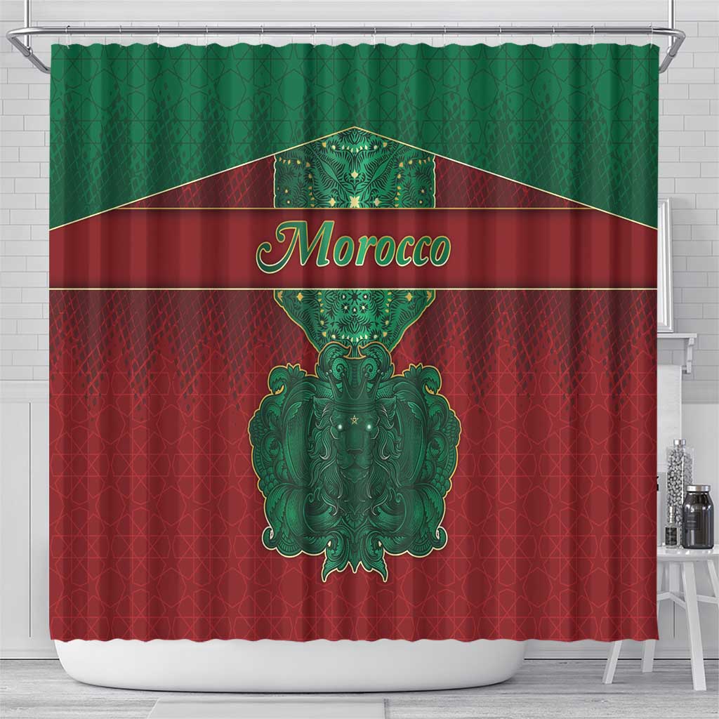Morocco Shower Curtain Royal Lion Islam Patterns - Wonder Print Shop