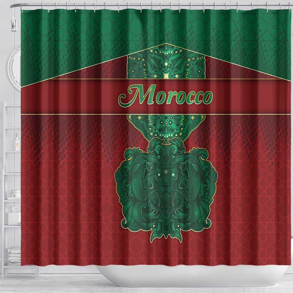 Morocco Shower Curtain Royal Lion Islam Patterns - Wonder Print Shop