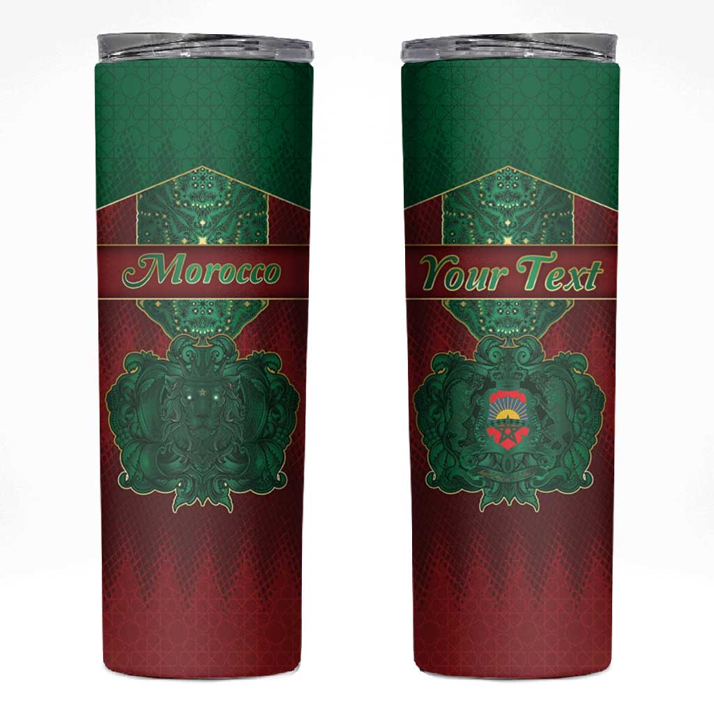 Personalized Morocco Skinny Tumbler Royal Lion Islam Patterns - Wonder Print Shop