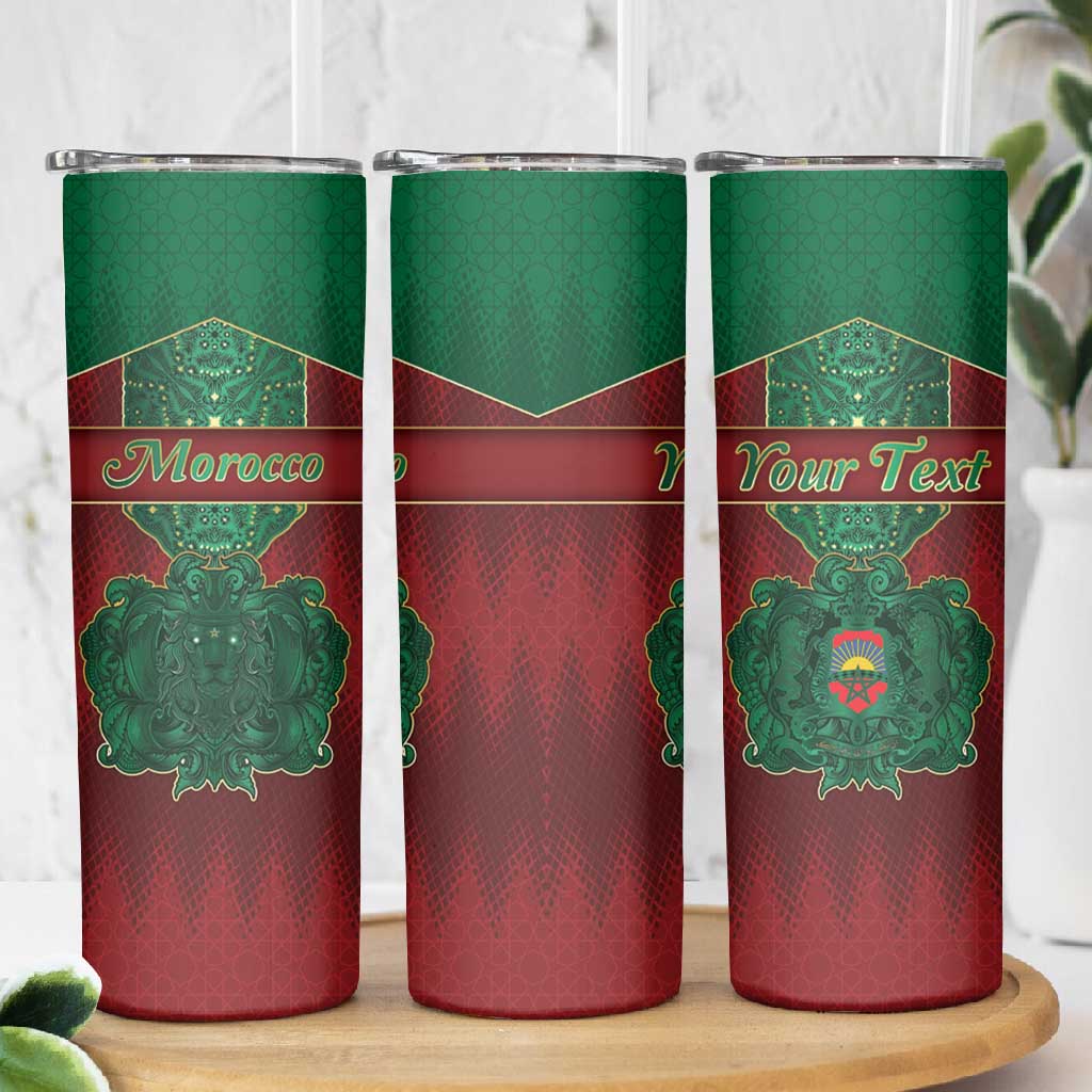 Personalized Morocco Skinny Tumbler Royal Lion Islam Patterns - Wonder Print Shop