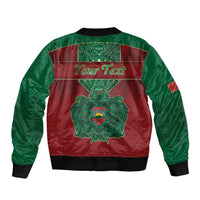 Personalized Morocco Sleeve Zip Bomber Jacket Royal Lion Islam Patterns - Wonder Print Shop