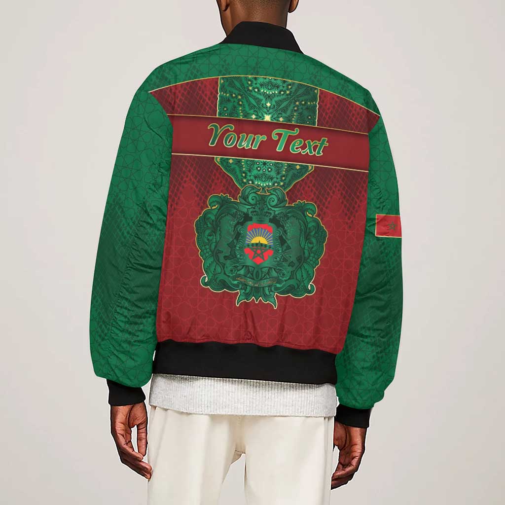 Personalized Morocco Sleeve Zip Bomber Jacket Royal Lion Islam Patterns - Wonder Print Shop