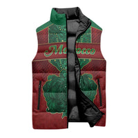 Personalized Morocco Sleeveless Puffer Jacket Royal Lion Islam Patterns - Wonder Print Shop