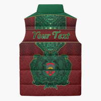 Personalized Morocco Sleeveless Puffer Jacket Royal Lion Islam Patterns - Wonder Print Shop