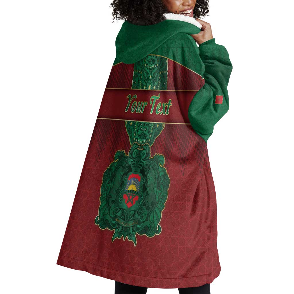 Personalized Morocco Wearable Blanket Hoodie Royal Lion Islam Patterns - Wonder Print Shop