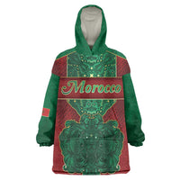 Personalized Morocco Wearable Blanket Hoodie Royal Lion Islam Patterns - Wonder Print Shop