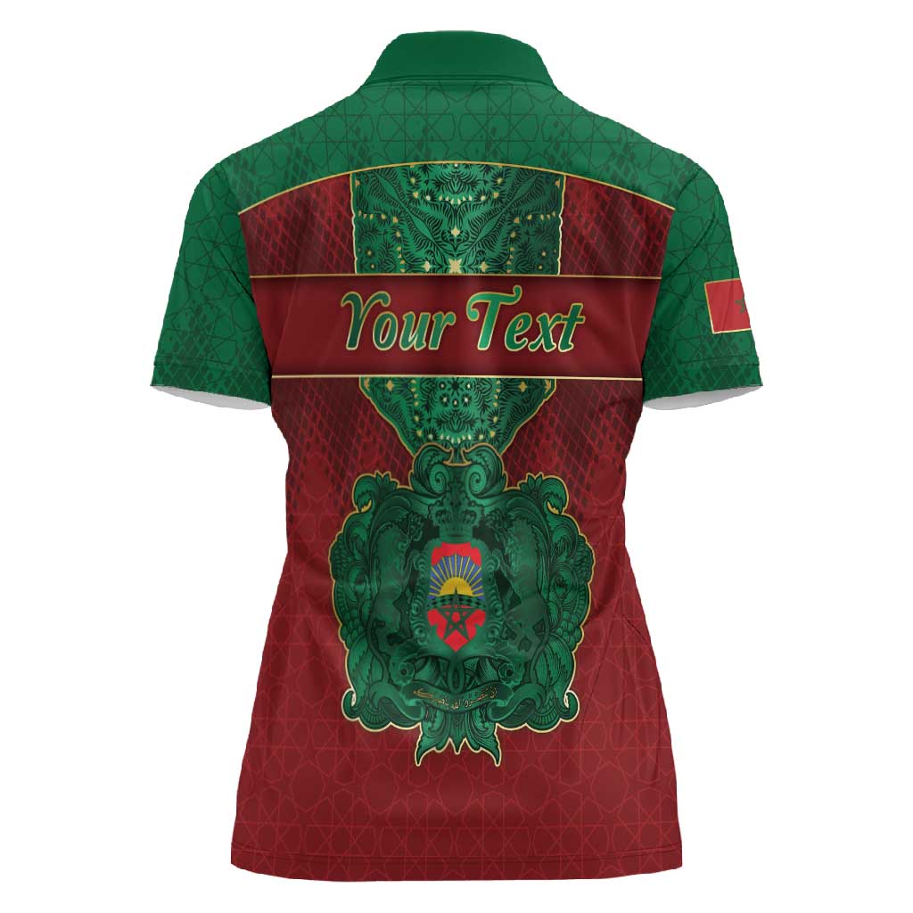 Personalized Morocco Women Polo Shirt Royal Lion Islam Patterns - Wonder Print Shop