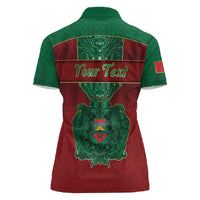 Personalized Morocco Women Polo Shirt Royal Lion Islam Patterns - Wonder Print Shop