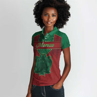 Personalized Morocco Women Polo Shirt Royal Lion Islam Patterns - Wonder Print Shop