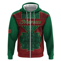 Personalized Morocco Zip Hoodie Royal Lion Islam Patterns - Wonder Print Shop