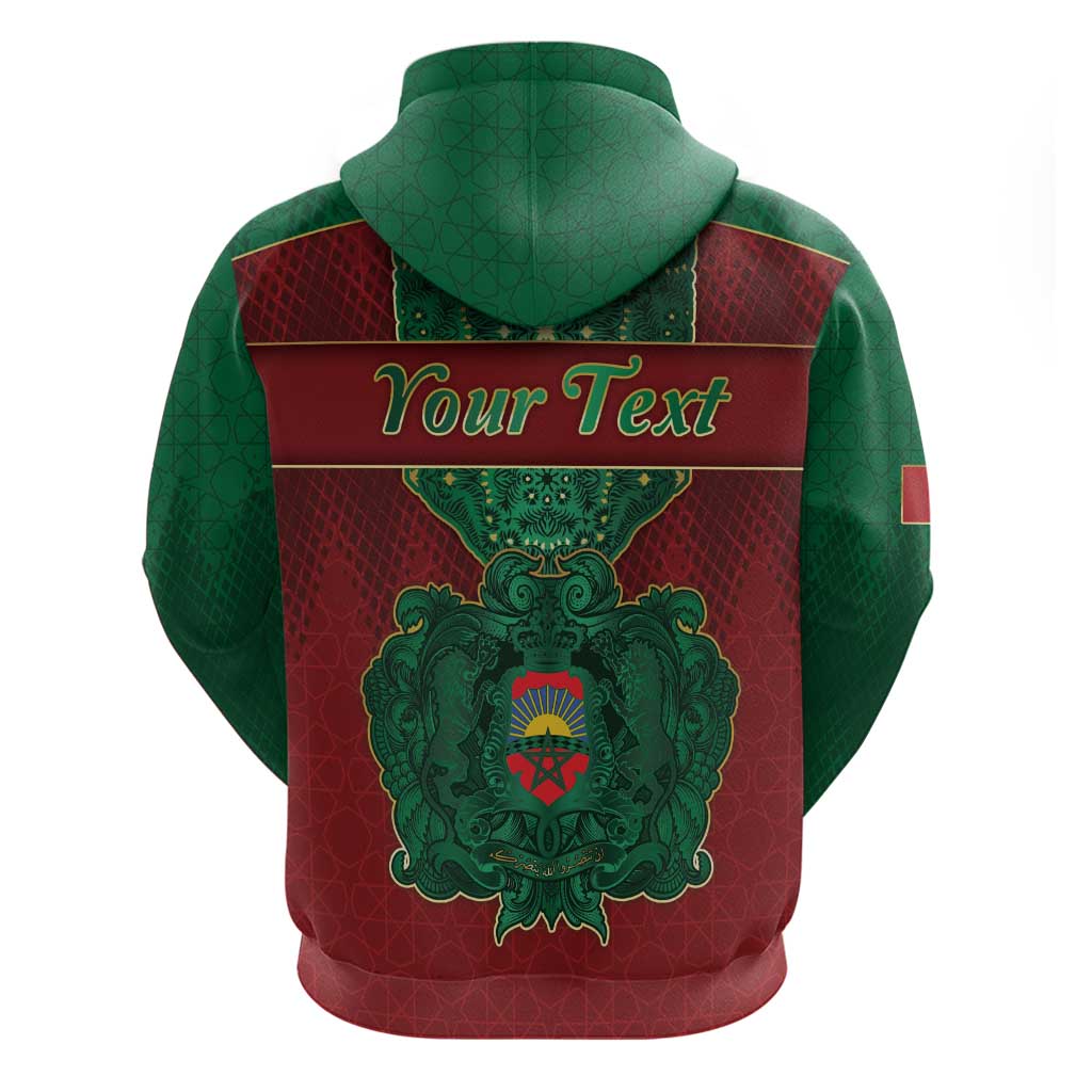 Personalized Morocco Zip Hoodie Royal Lion Islam Patterns - Wonder Print Shop