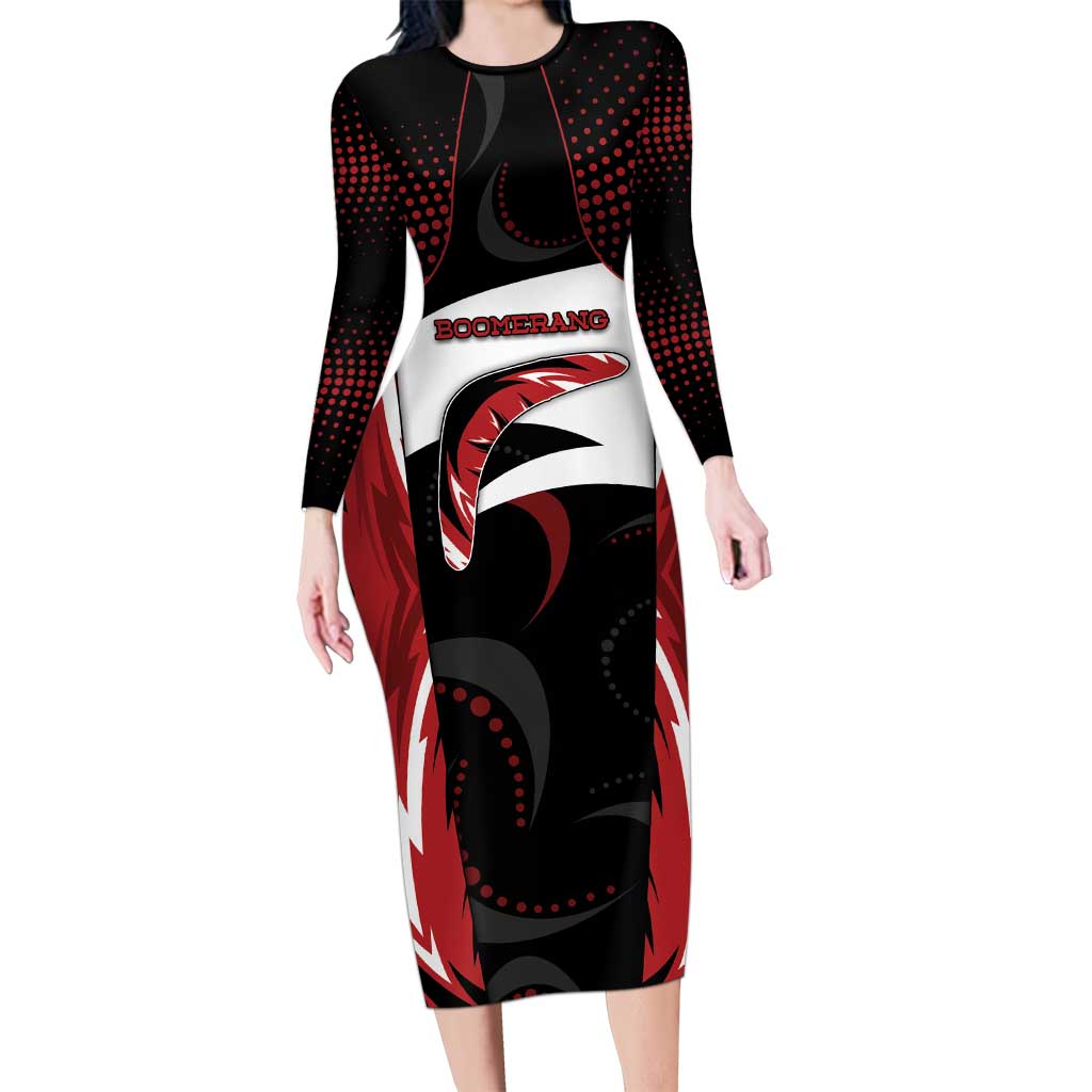 Custom Boomerang Long Sleeve Bodycon Dress Unique Style
